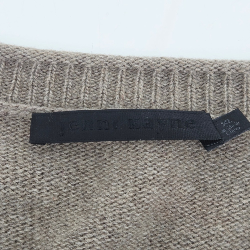 Jenni Kayne Wool Cashmere Blend Everyday Sweater Knit Oversized Taupe Brown XL - Picture 3 of 16